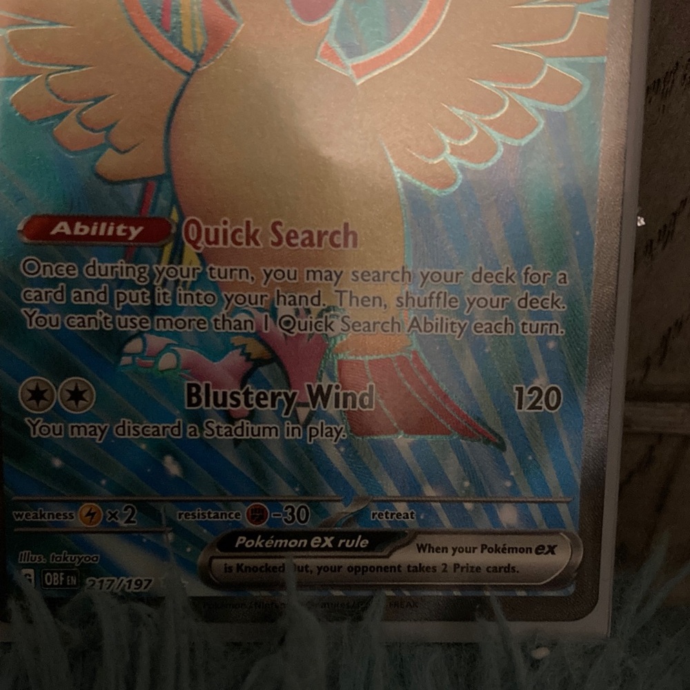 Pidgeot EX Trading Card - Blue and Gold - Picture 6 of 10